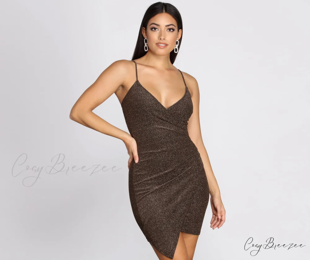 Glitter Gal Stylish Mini Dress BLACK / XS