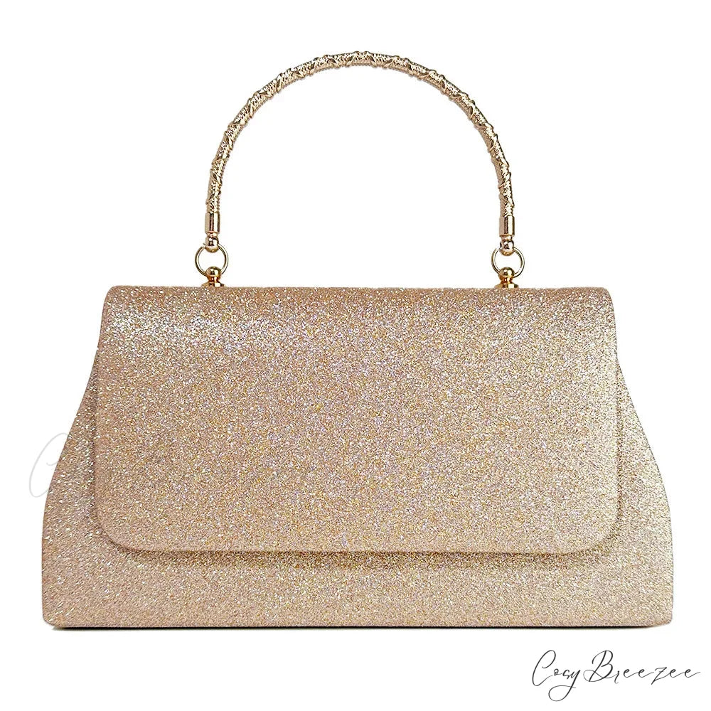 Glitter Sequin Evening Purses Champagne clutchbag-250126