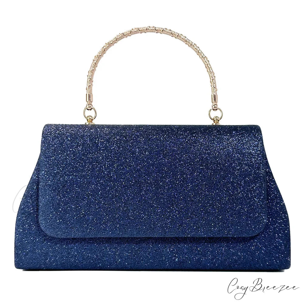 Glitter Sequin Evening Purses Navy blue clutchbag-250126