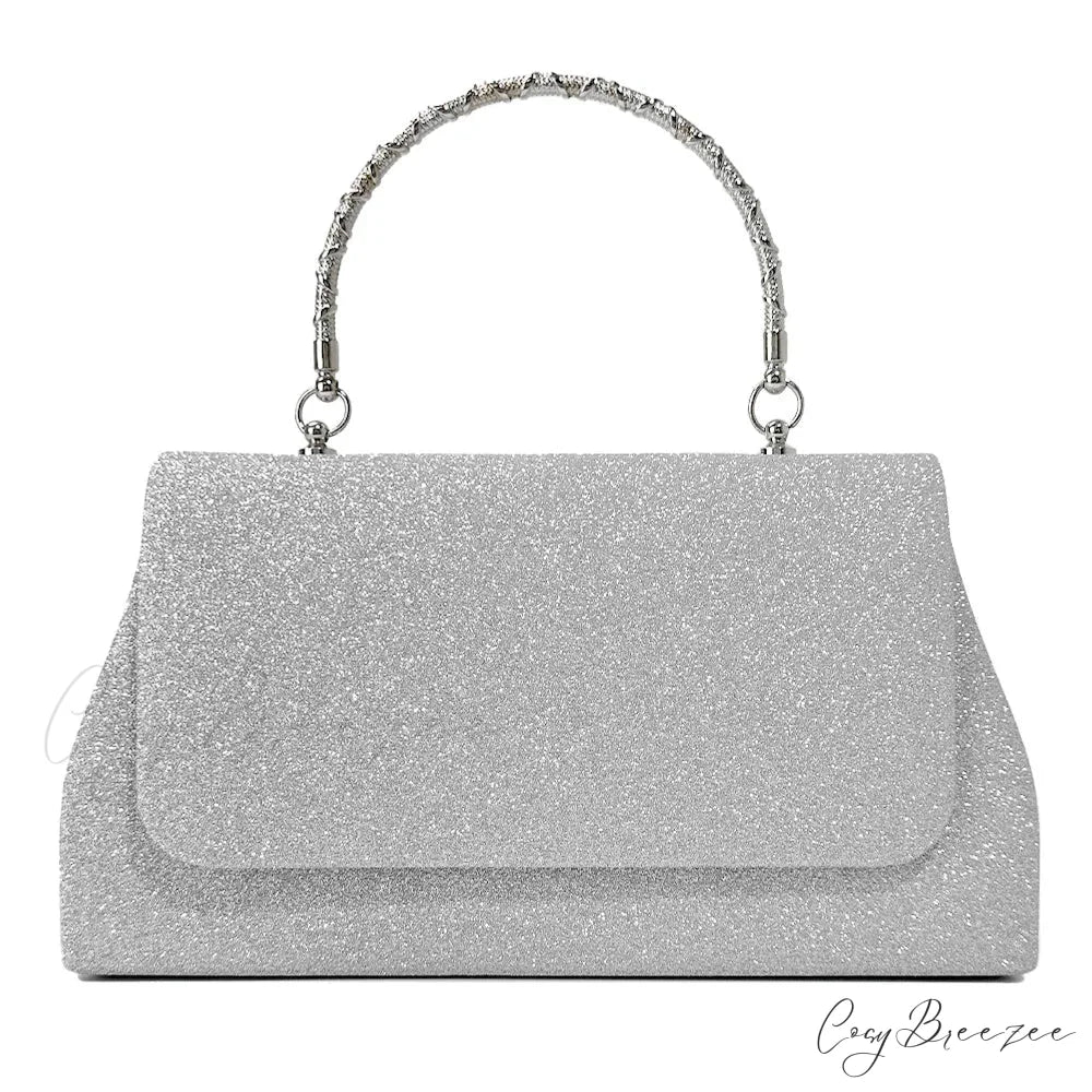 Glitter Sequin Evening Purses silver clutchbag-250126