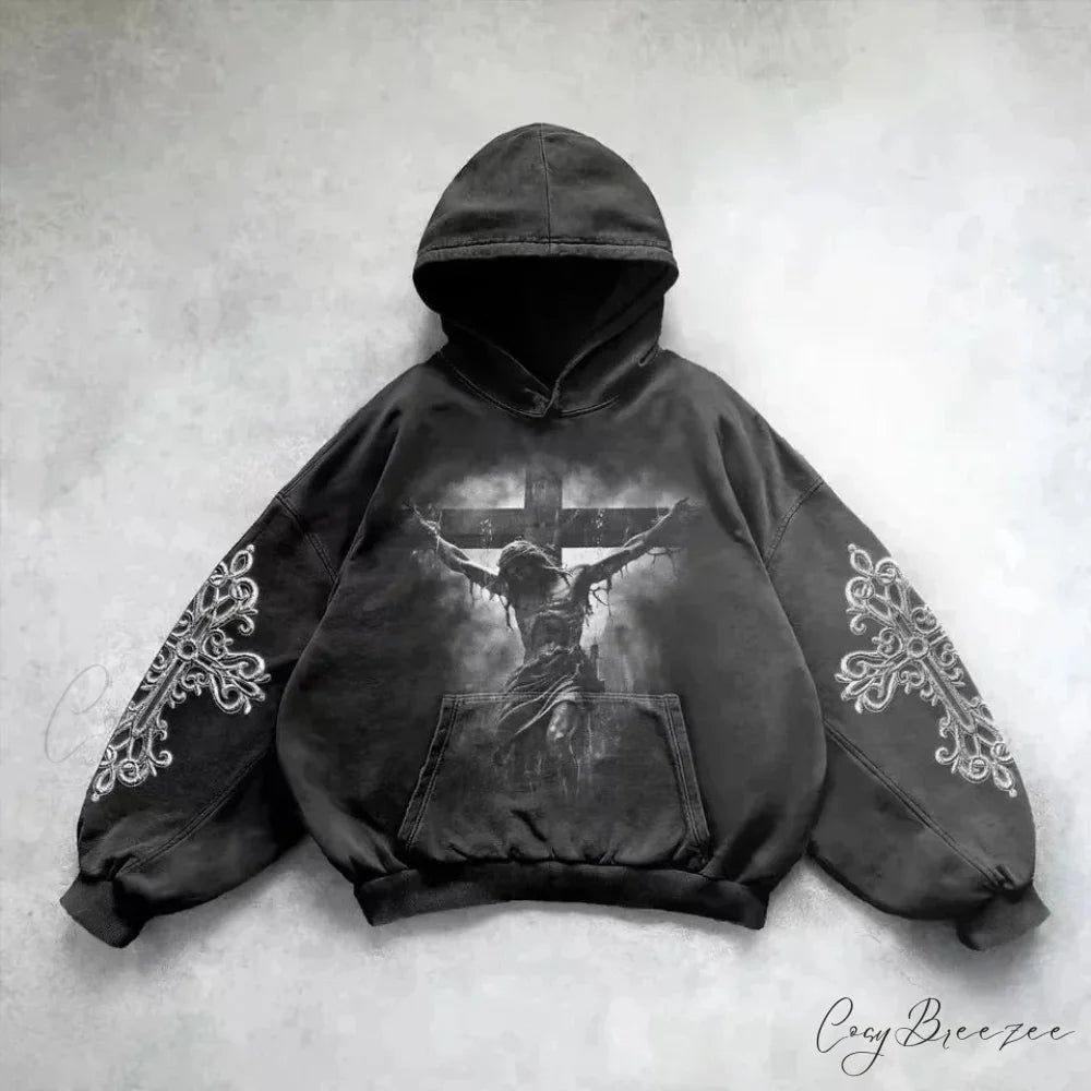 Goddess Pattern Print Hoodie black 6 / M hoodies-241228