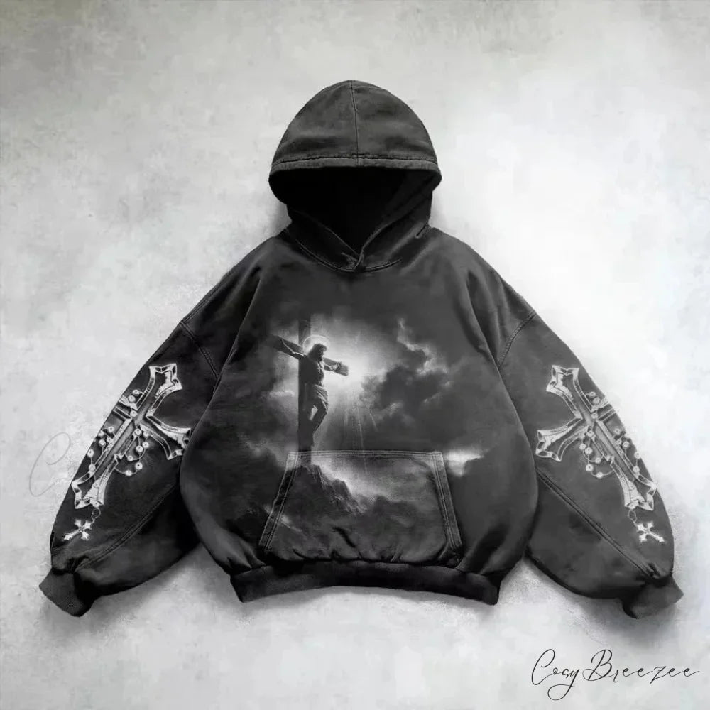 Goddess Pattern Print Hoodie black 8 / M hoodies-241228