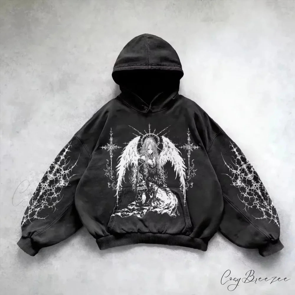 Goddess Pattern Print Hoodie hoodies-241228