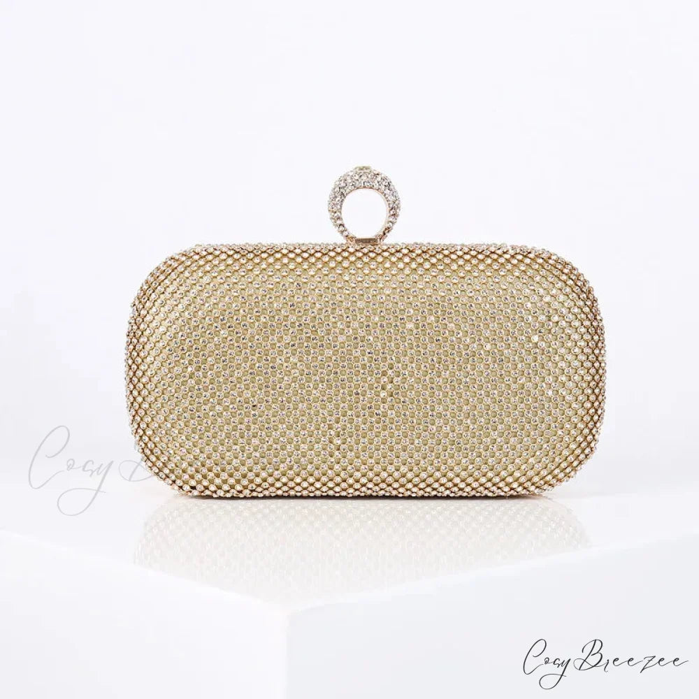 Gold Diamond Dinner Clutch Gold wristlet-250126