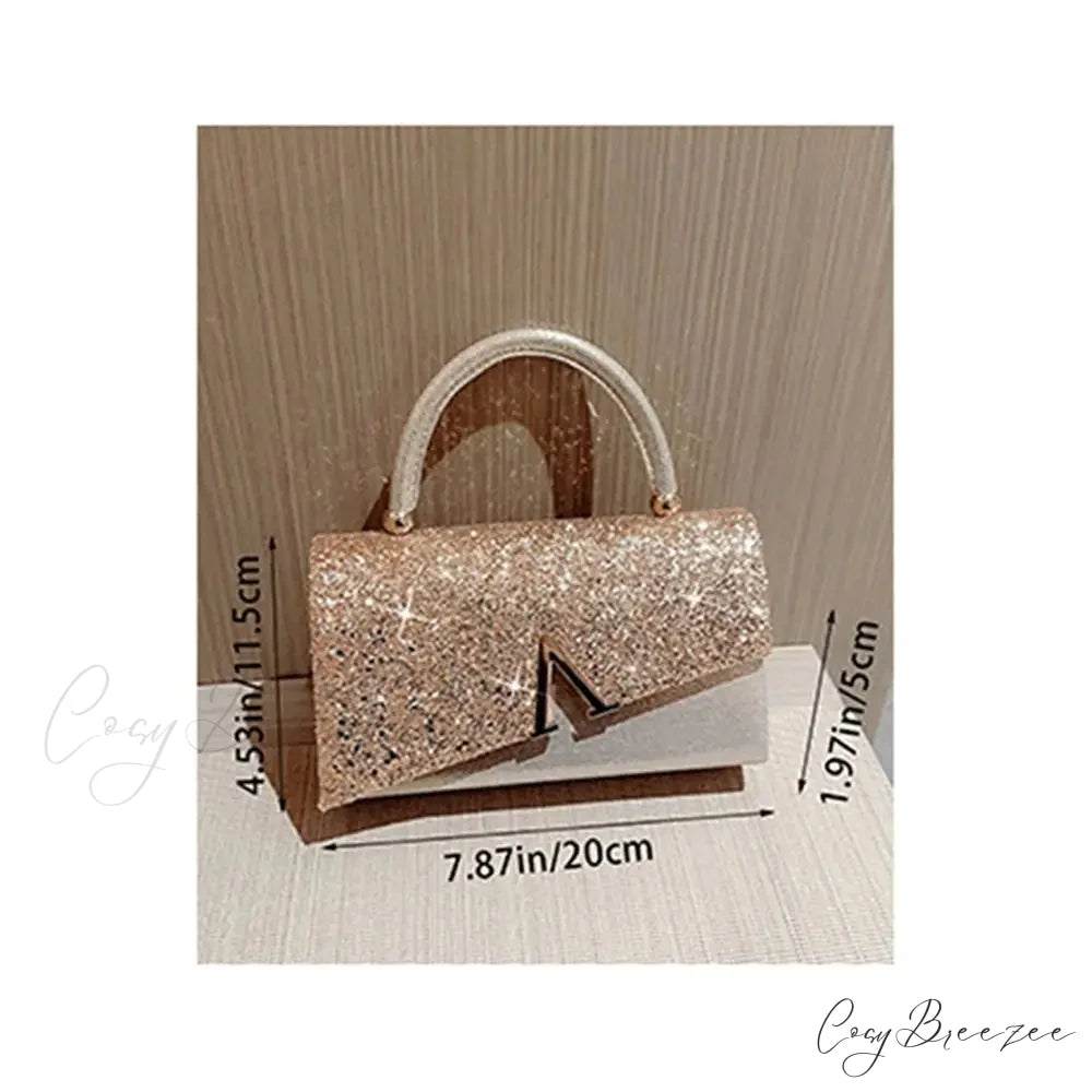 Gold Sequin Fashion Banquet Bag As Shown clutchbag-250126