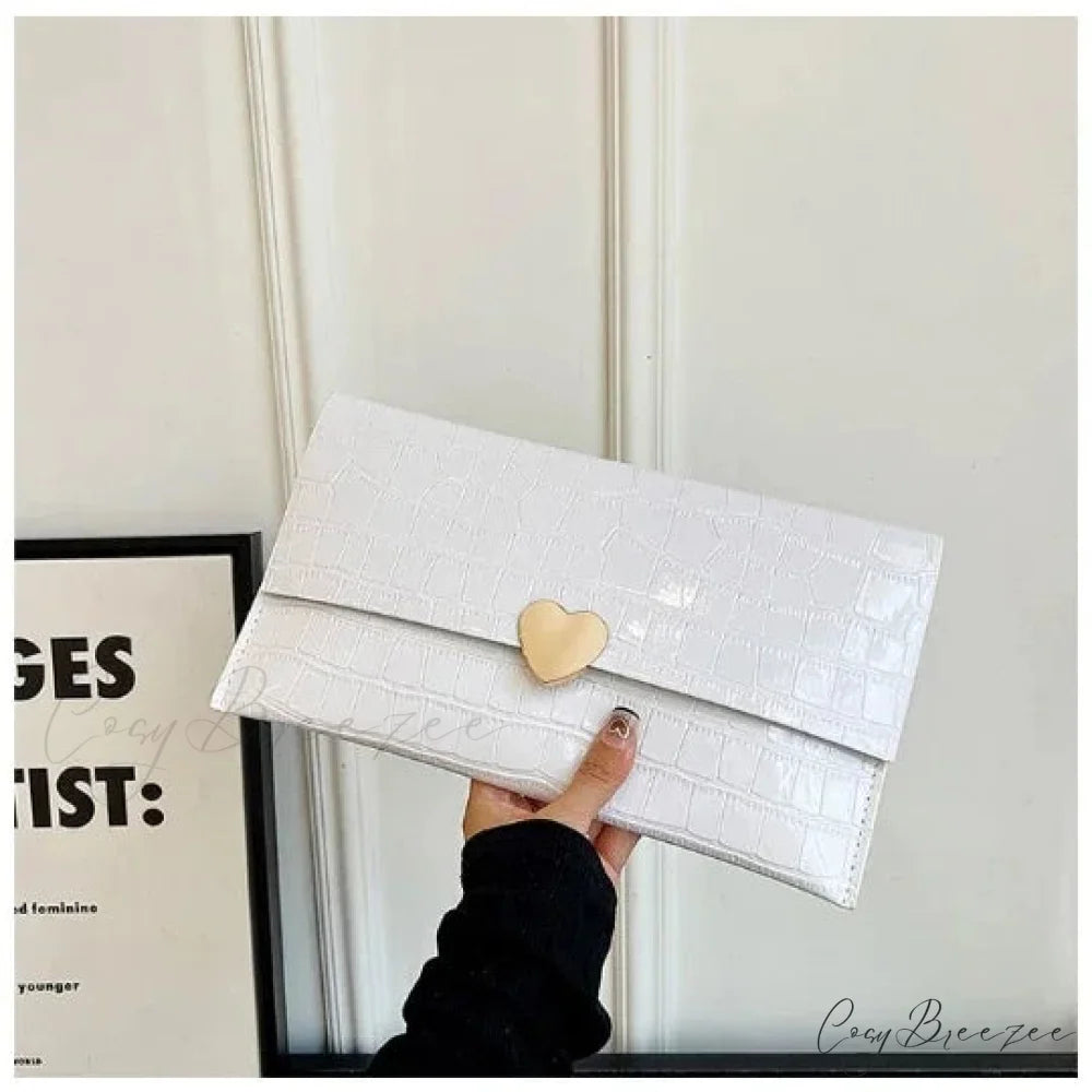 Golden Evening Banquet Clutch Wristlet 29X16cm / White wristlet-250126