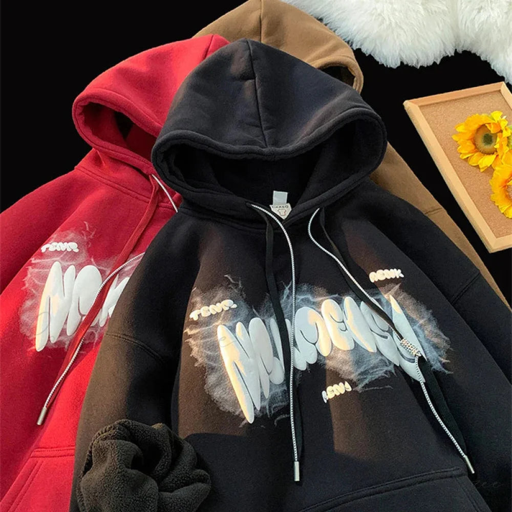 Goth Letter Print Y2K Vintage Hoodie hoodies-241228