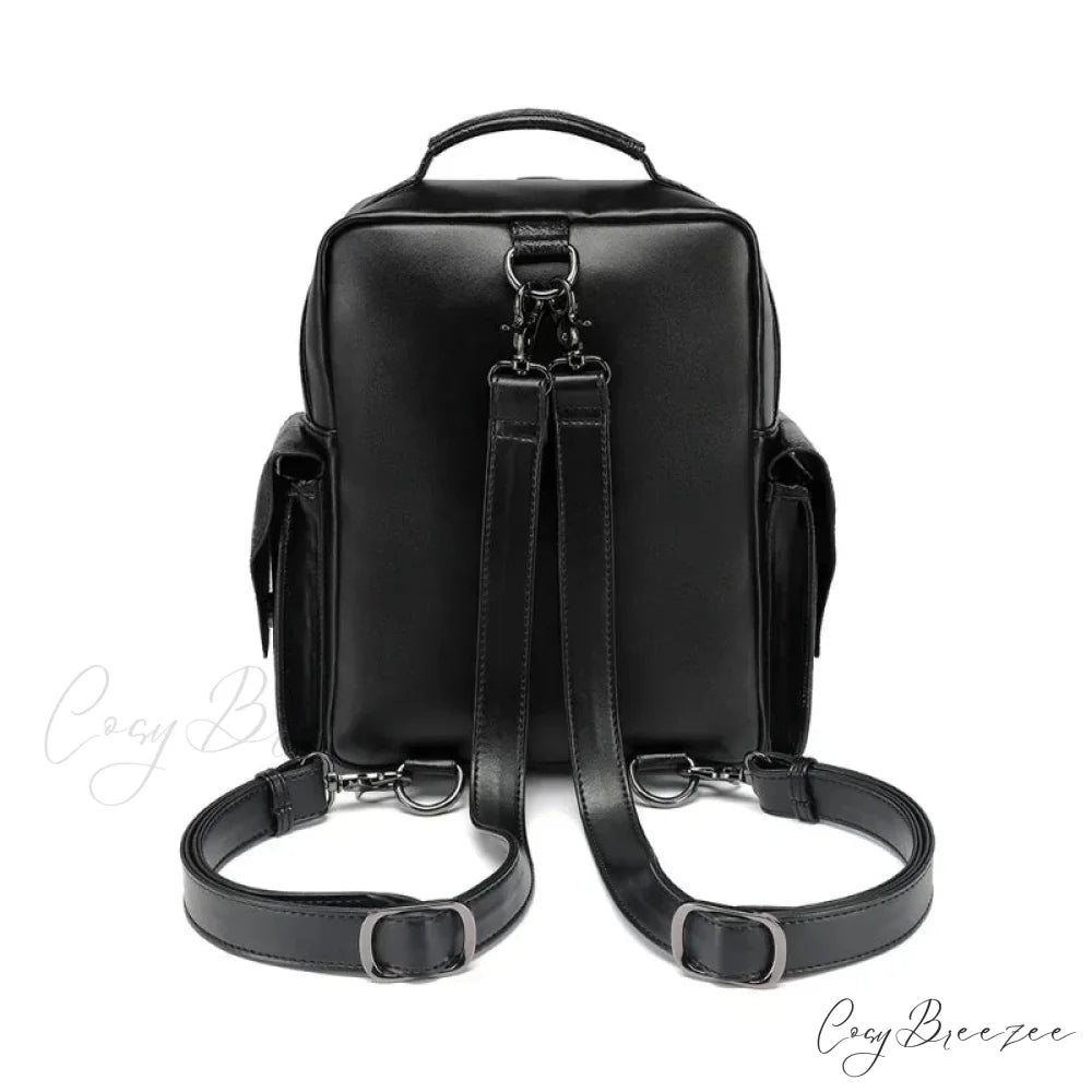 Goth Style Large Capacity Skull Multi-function Unisex Waterproof Backpack Bag Black