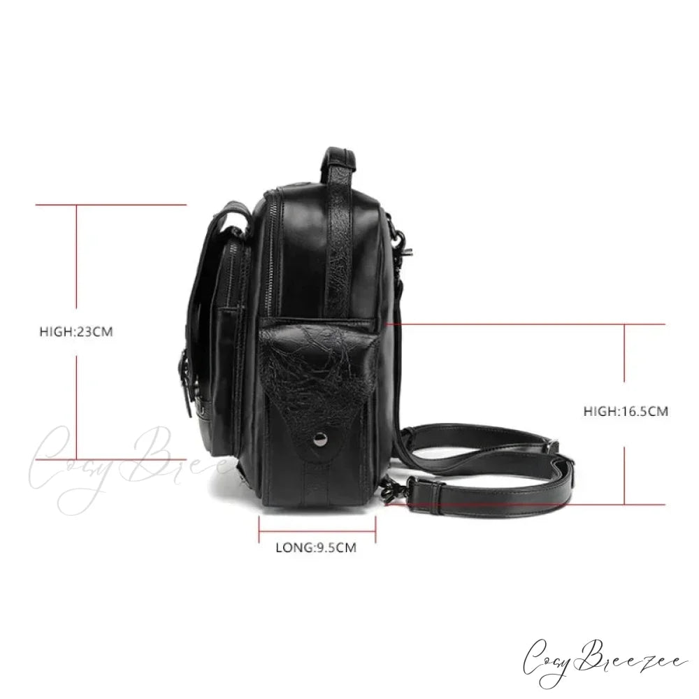 Goth Style Large Capacity Skull Multi-function Unisex Waterproof Backpack Bag Black