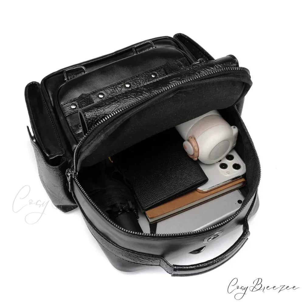Goth Style Large Capacity Skull Multi-function Unisex Waterproof Backpack Bag Black