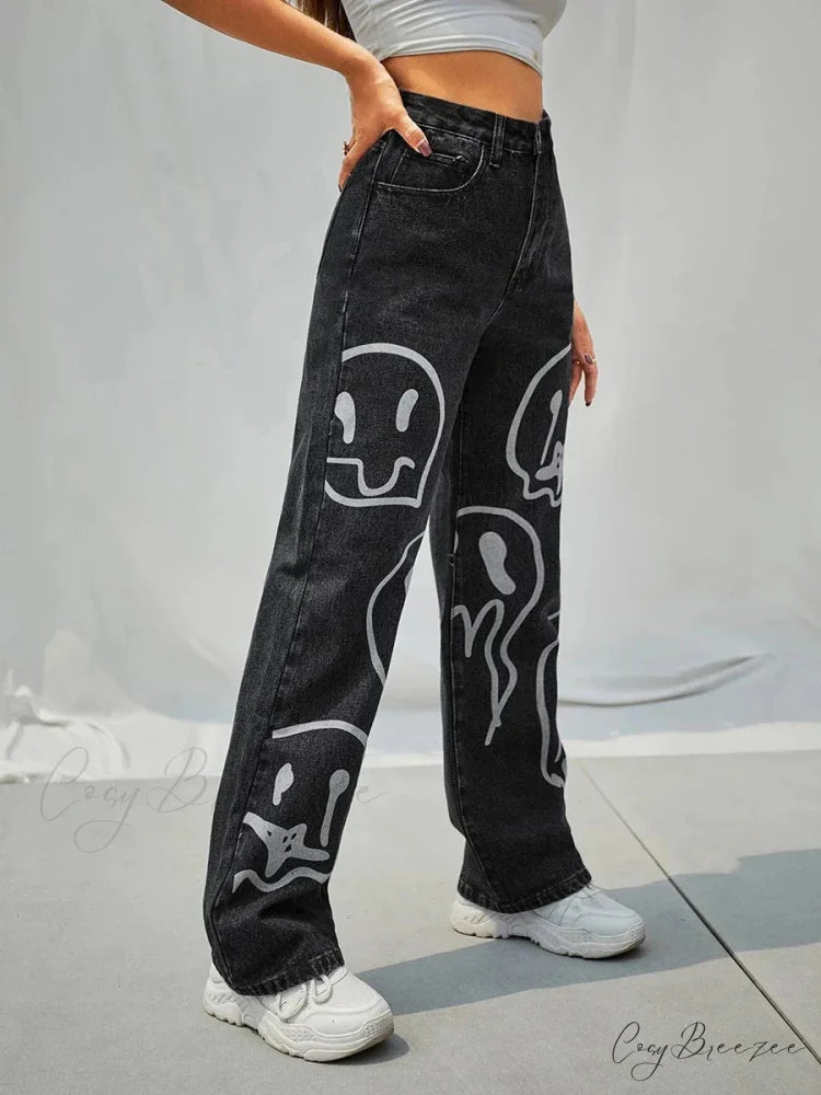 Gothic Ghost Cartoon Halloween Pants