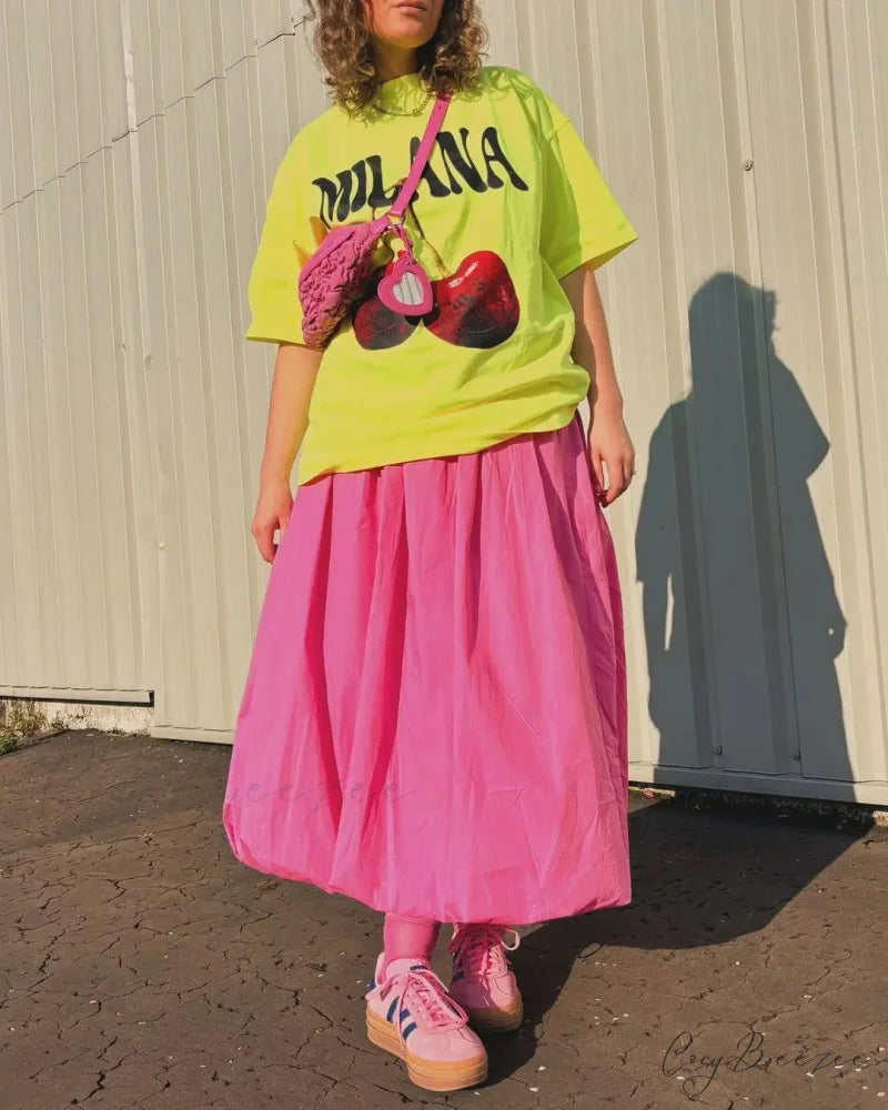 Gothic Harajuku Fluorescent Green Cherry T-shirt t-shirt-250223