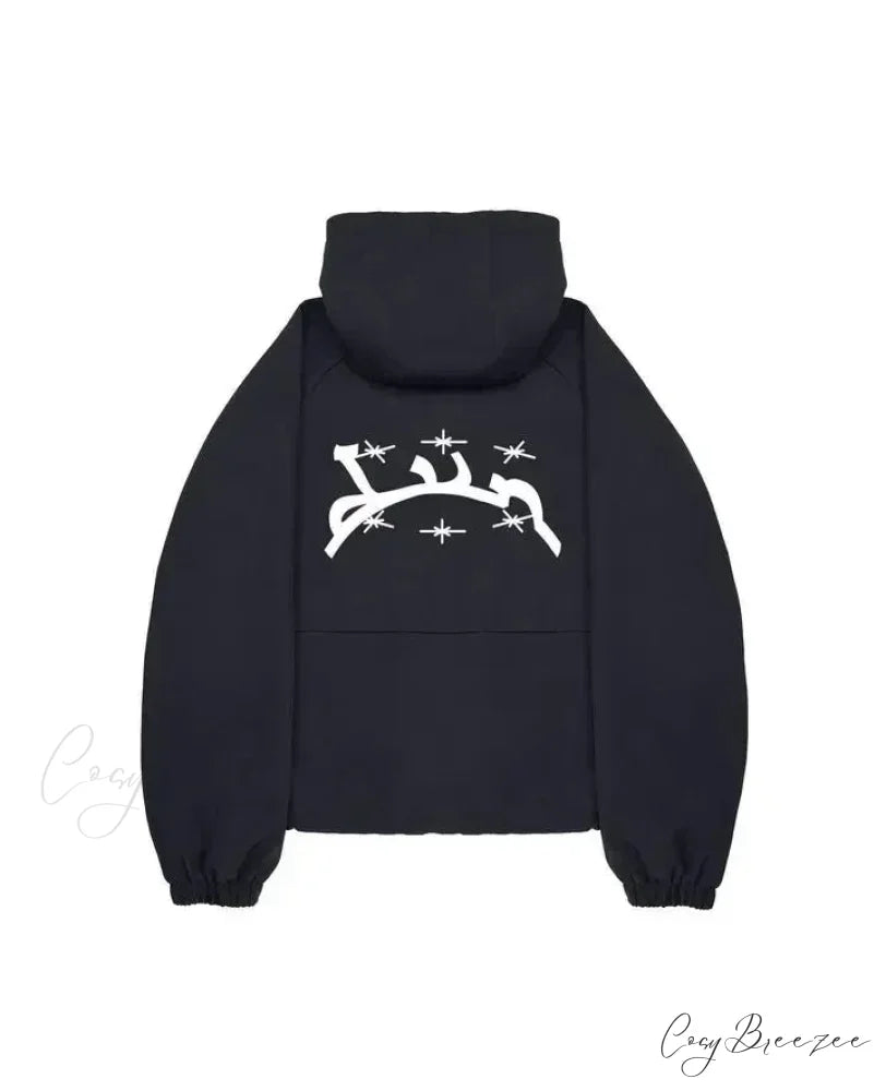 Gothic Punk Washed Zipper Hoodie black 4 / S hoodies-241228