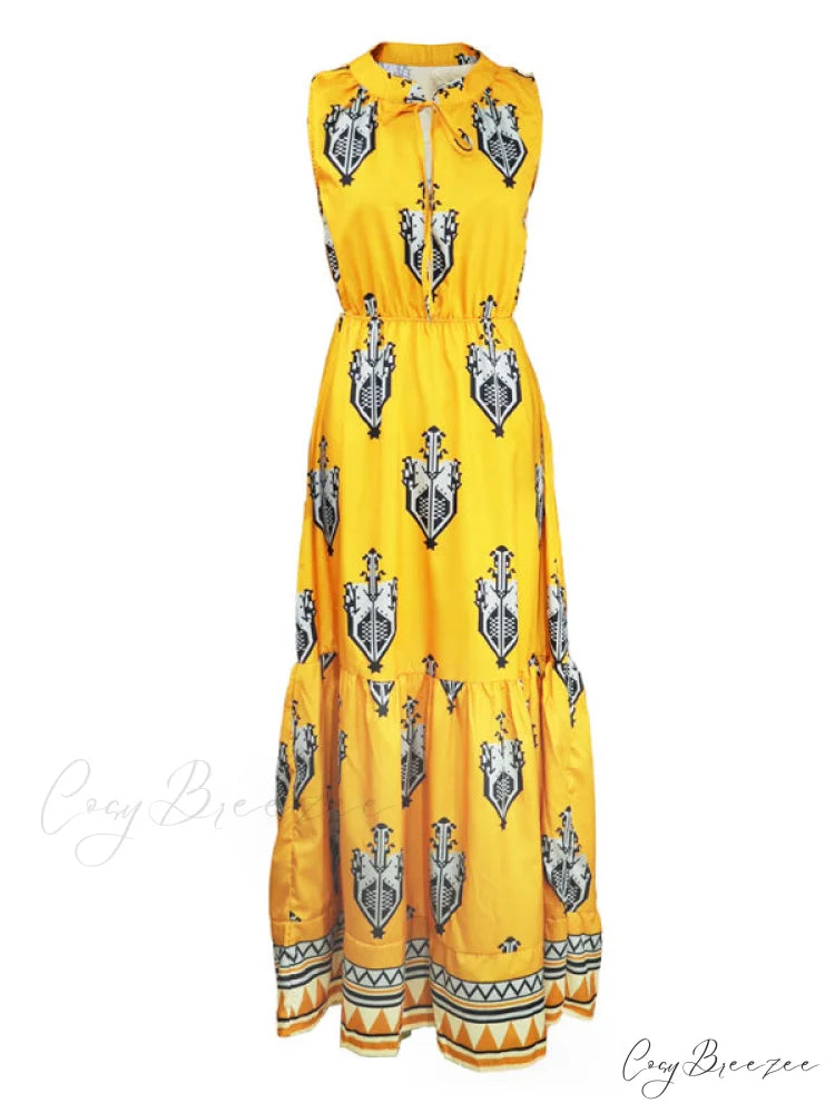 Gown for Design Full-Length Sleeveless Bohemian Women