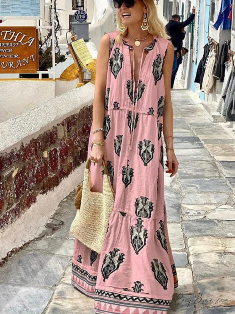 Gown for Design Full-Length Sleeveless Bohemian Women
