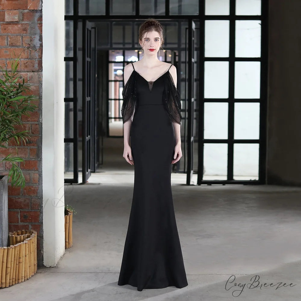 Grace Mesh Stylish Trim Sleeve Dress BLACK / XS