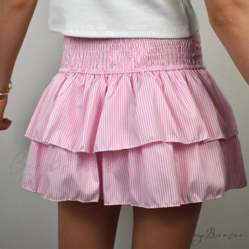 Graceful Printed Pleated Skirt skirts-250223