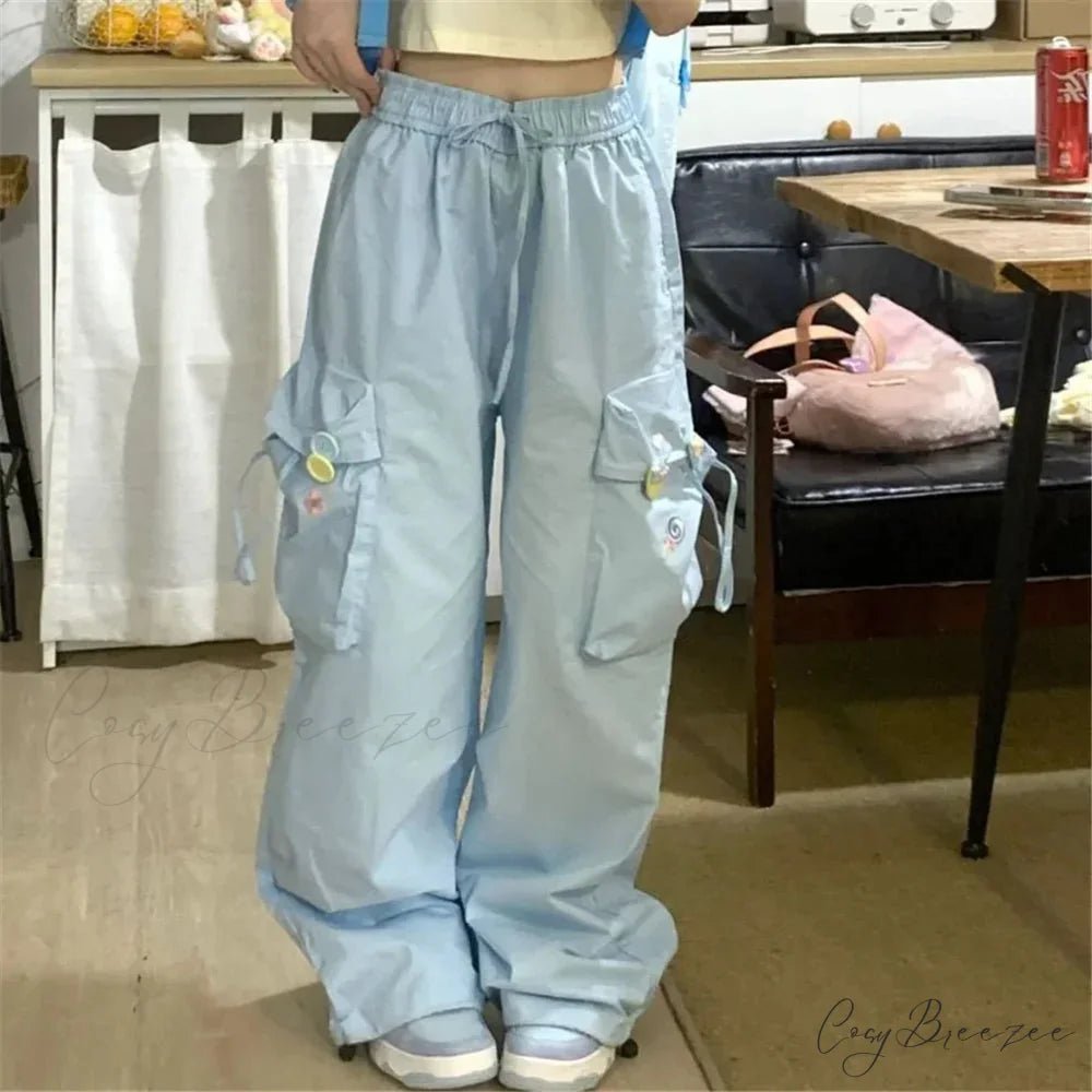 Graffiti Spacious Stretchy Pull-Tie Jogger Pant Blue / XS pant-250223