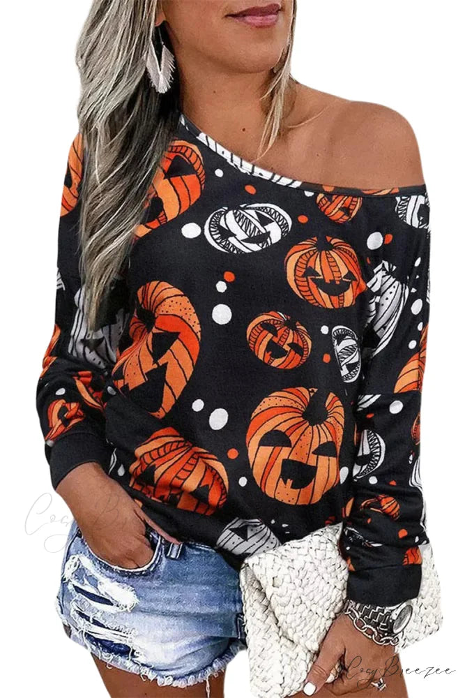 Graphic Shoulder Jack-O’-Lantern One Sweatshirt