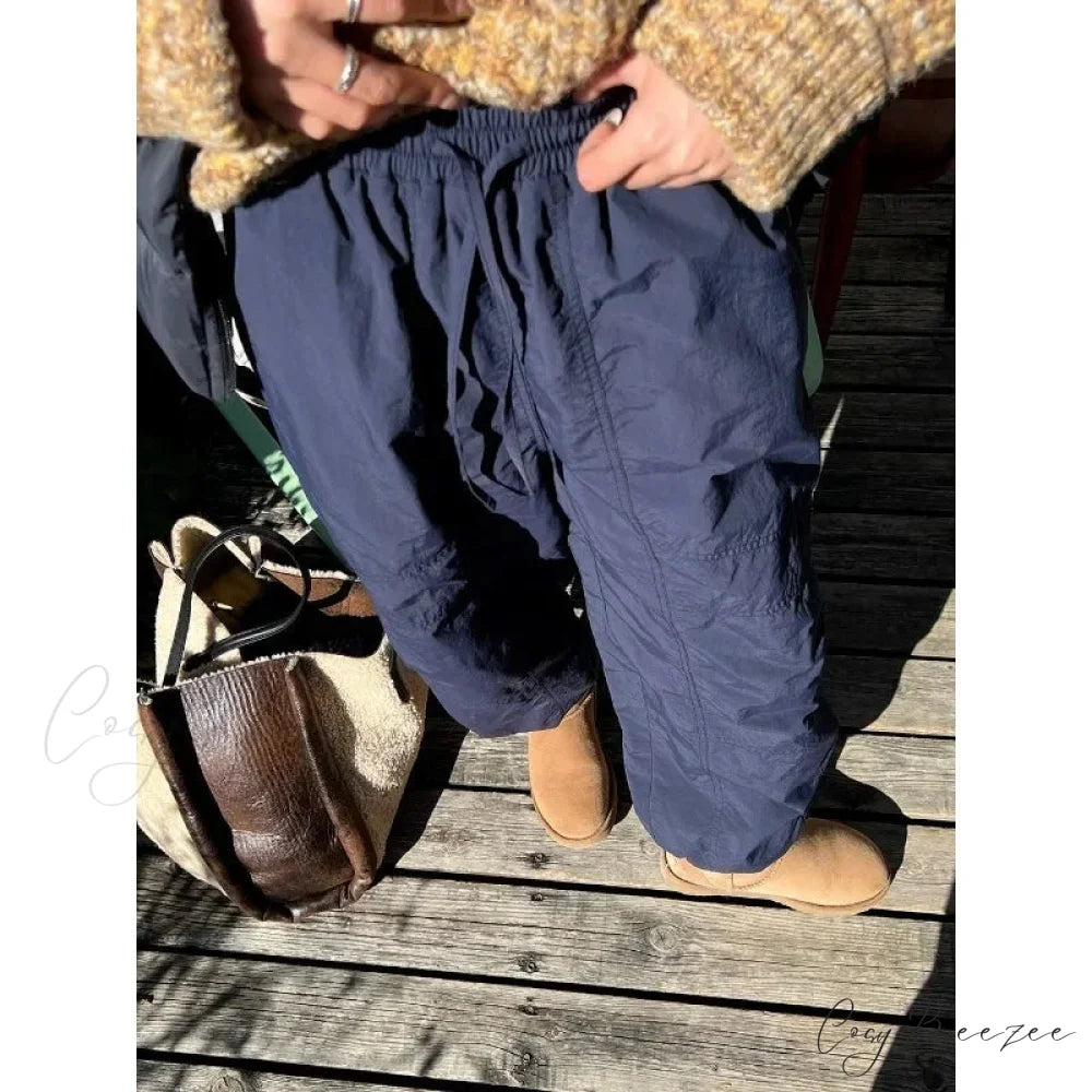 Gray Brushed Winter Korean Fashion Pants pants-241228