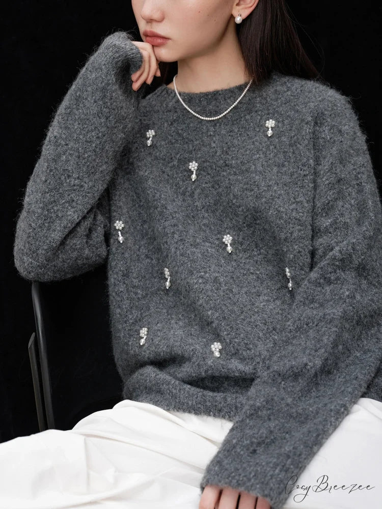 Gray Casual Pullover Sweater swraters-241228