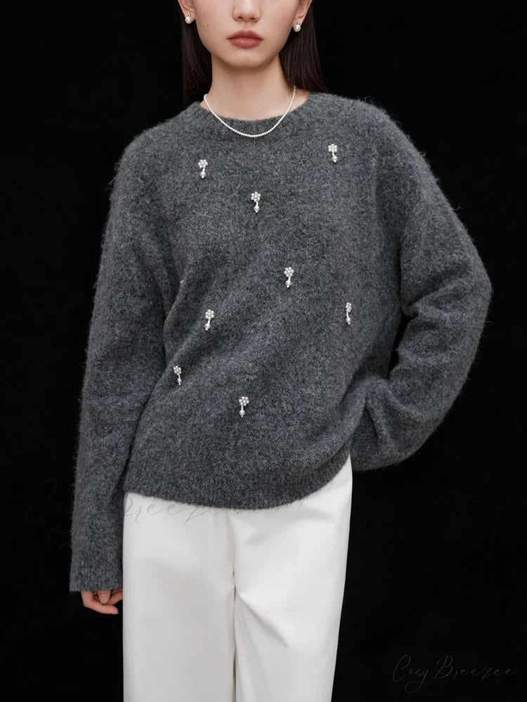Gray Casual Pullover Sweater swraters-241228