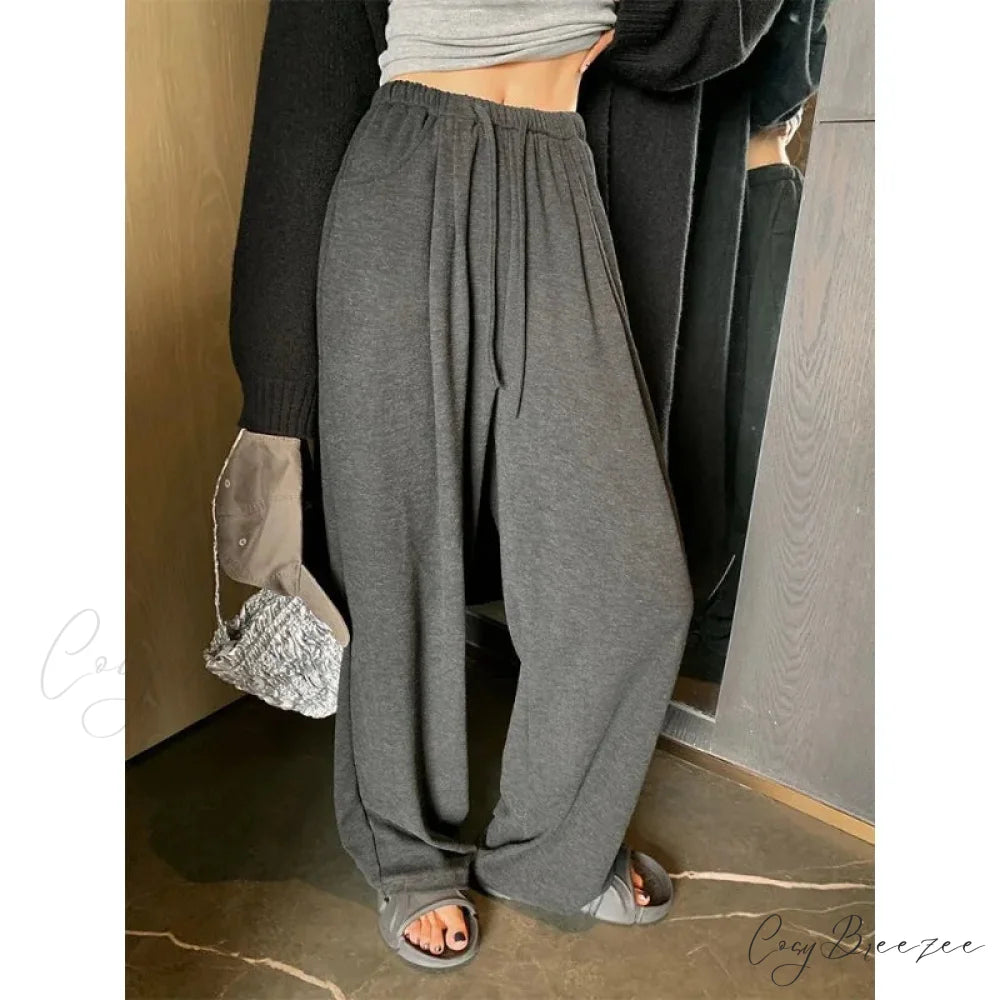 Grey Oversized Baggy Pants pants-241228