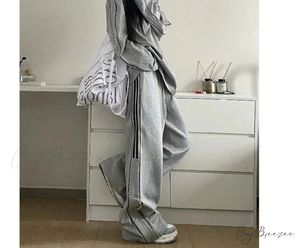 Grunge Striped Sweatpants Harajuku Pants pants-241228