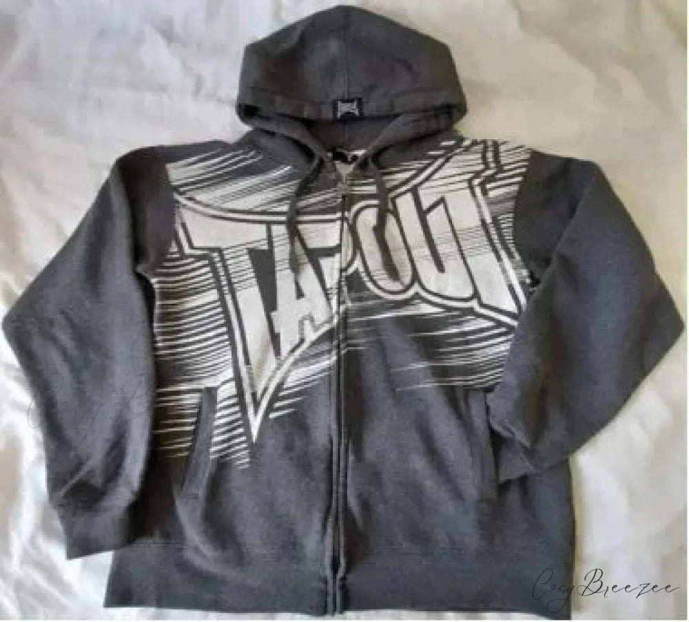Grunge Zip-Up Sweatshirt black 2 / M hoodies-241228