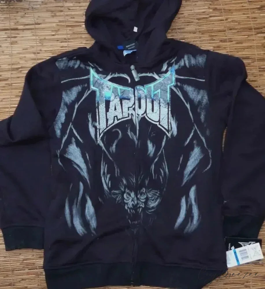 Grunge Zip-Up Sweatshirt black 7 / M hoodies-241228