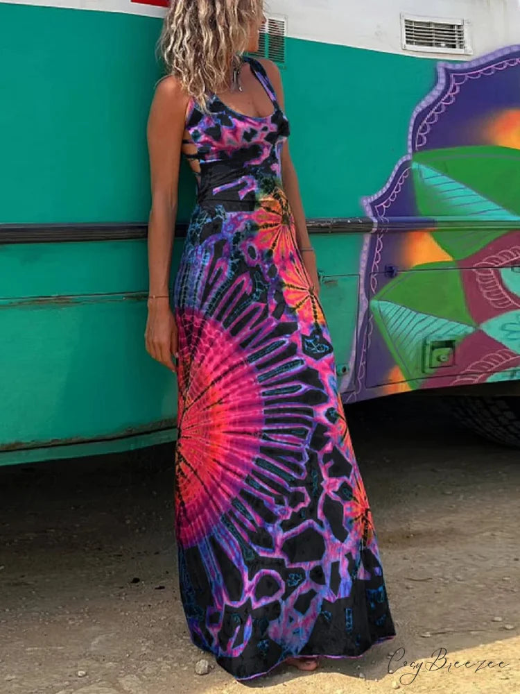 Halter Elegant Strapless Dress Purple / S