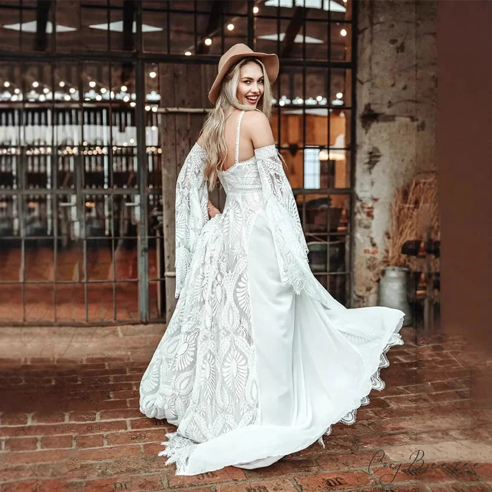 Halter Neck Long Train Evening Wedding Dress weddingdress-250223