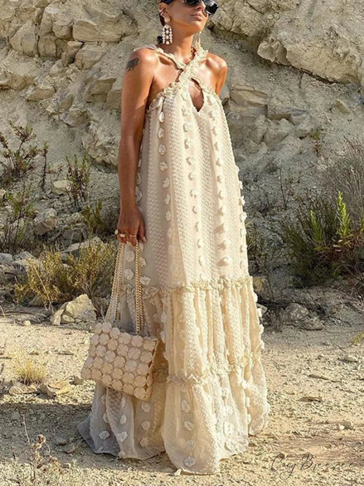 Halter Tassel Graceful Mini Dress
