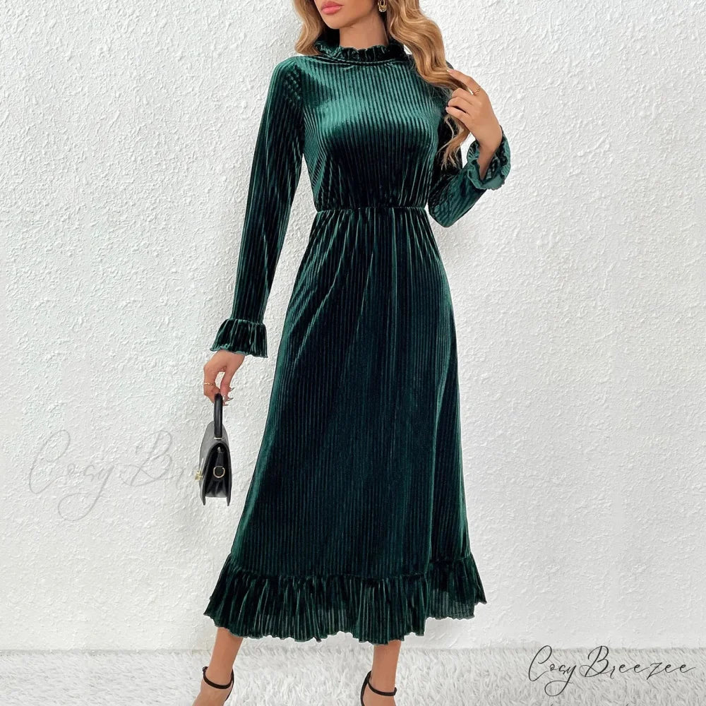 Halter Tassel Sequin Split Party V Neck Backless Cocktail Gown Prom Sexy Women’s Maxi Floor Length Dress Green / S