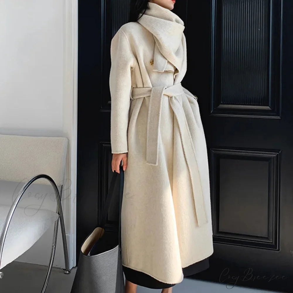 Handmade Cashmere Wool Belted Coat overcoats-241228