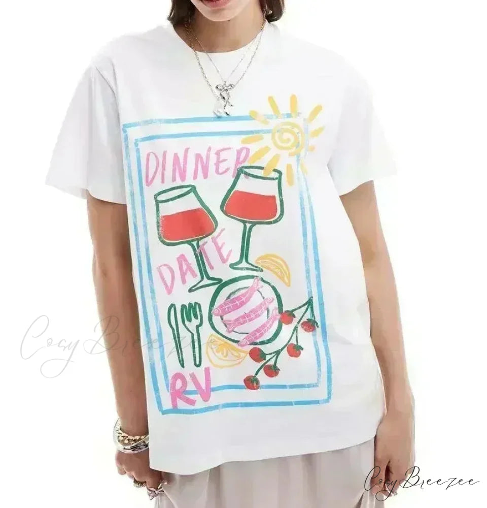 Harajuku Cute Lemon Graphic T-shirt white7 / S t-shirt-250223