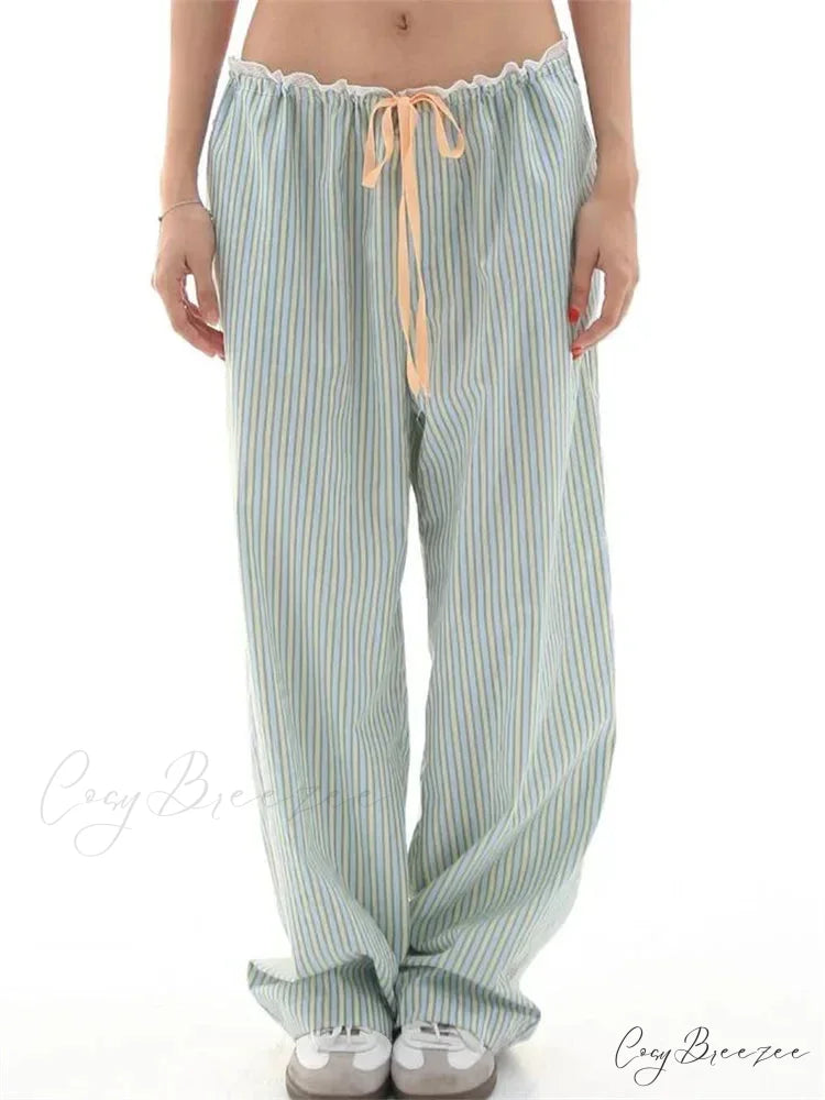 Harajuku Loose Spacious Elevated-Waist Dance Pant Green / S pant-250223