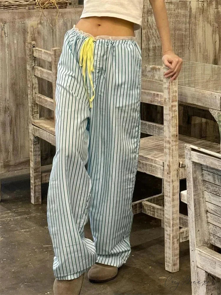 Harajuku Loose Spacious Elevated-Waist Dance Pant Light Green / S pant-250223