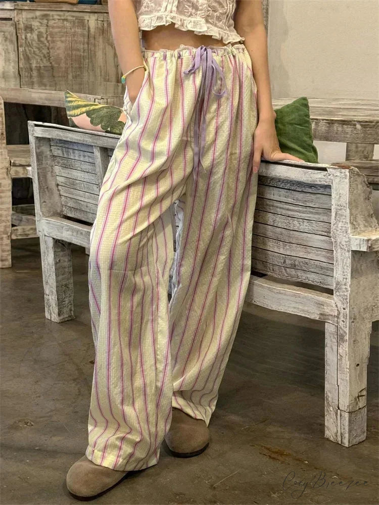 Harajuku Loose Spacious Elevated-Waist Dance Pant Yellow / S pant-250223