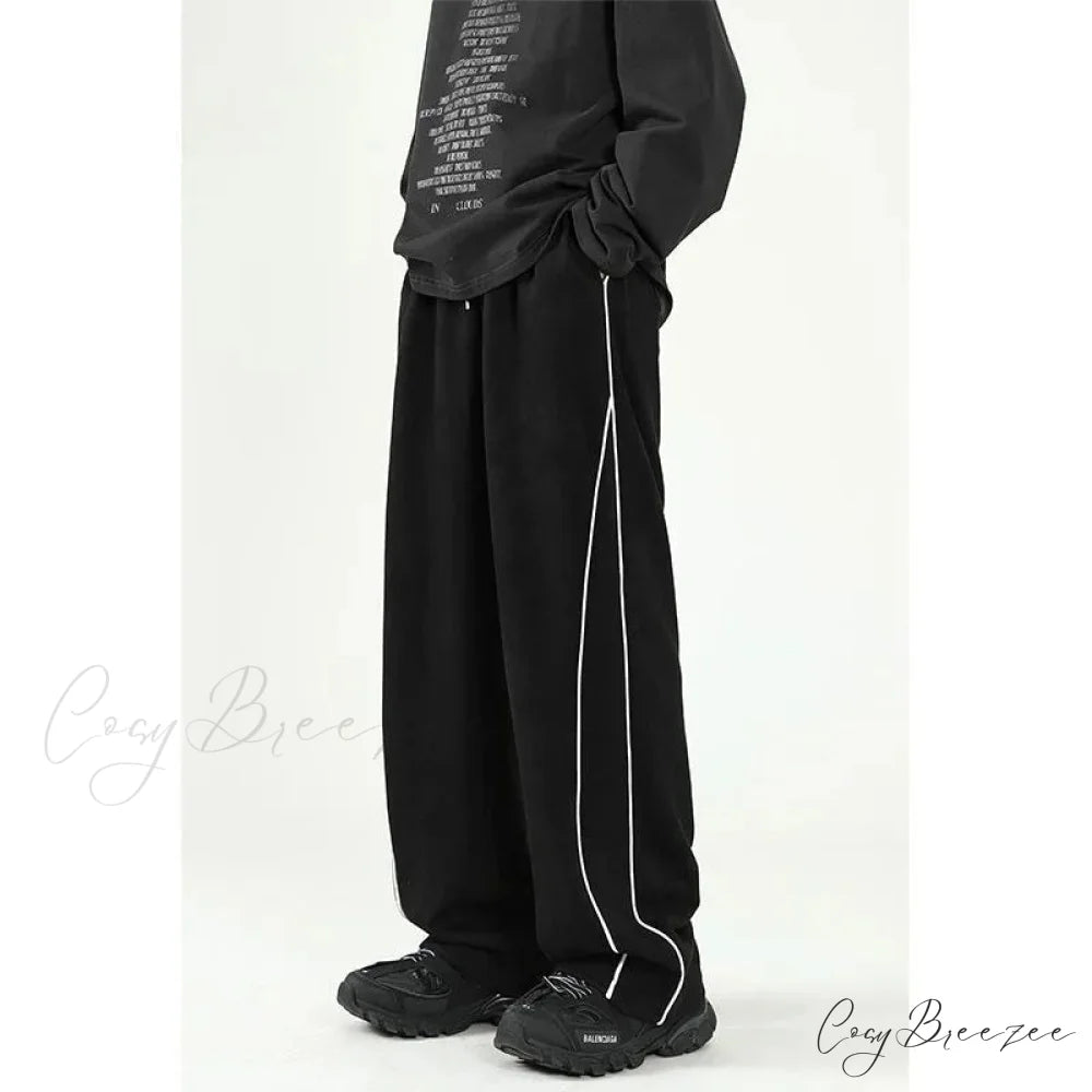 Harajuku Stripe Sweatpants Oversized Pants pants-241228