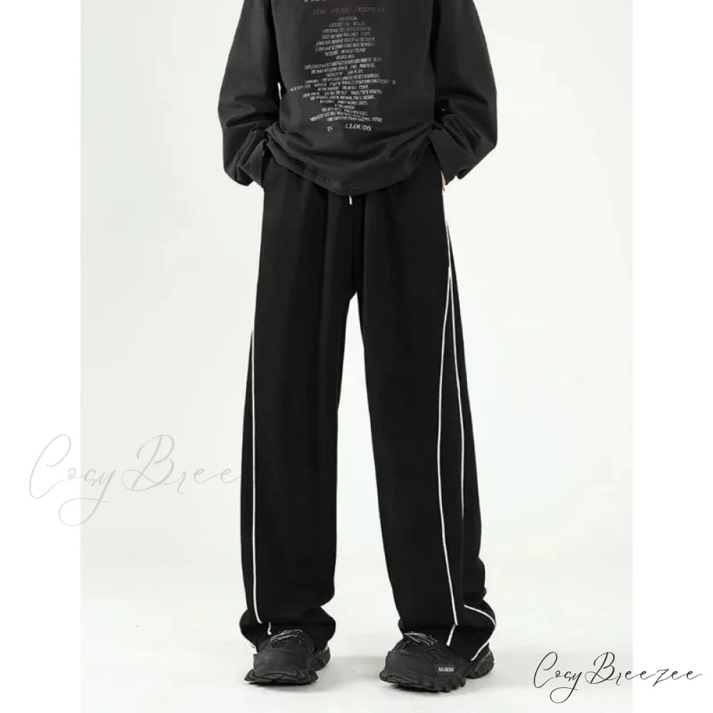Harajuku Stripe Sweatpants Oversized Pants pants-241228