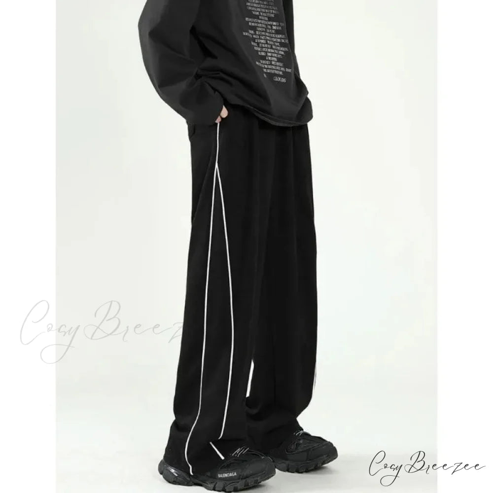 Harajuku Stripe Sweatpants Oversized Pants pants-241228