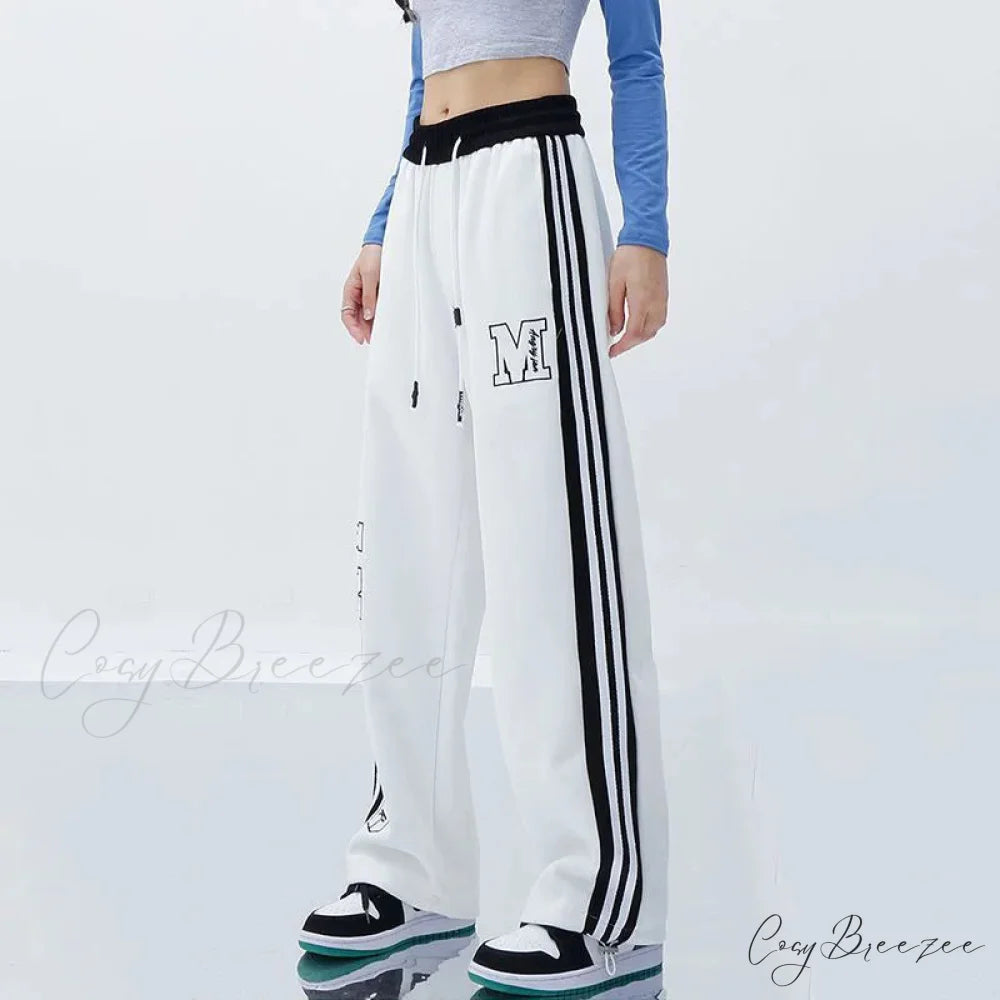 Harajuku Striped Jogging Pants pants-241228