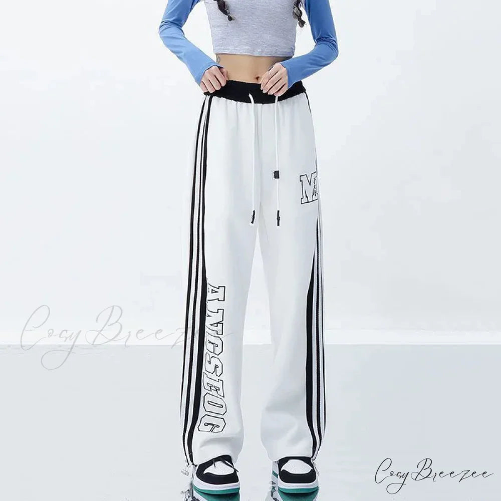 Harajuku Striped Jogging Pants pants-241228