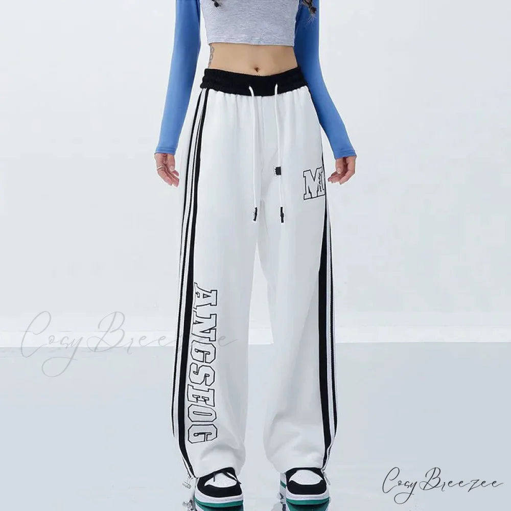 Harajuku Striped Jogging Pants WHITE / M pants-241228