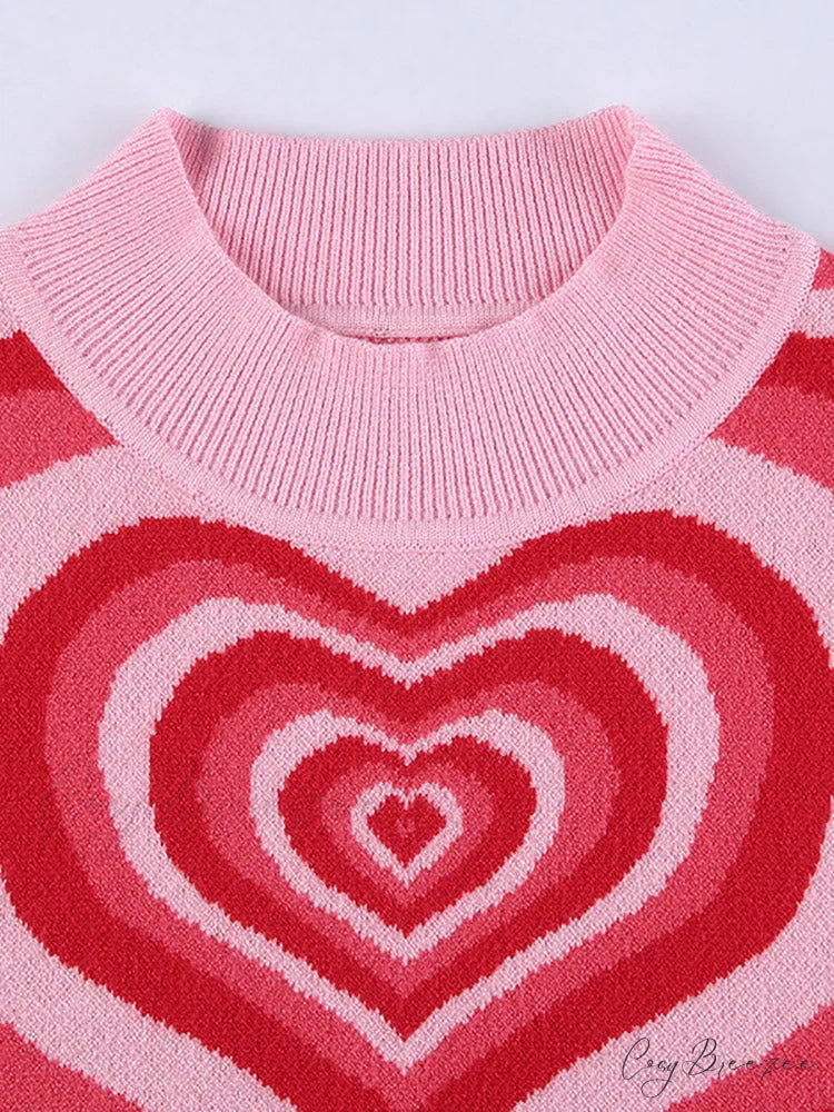 Heart Rhinestone Rib Trendy Crop Tank Top
