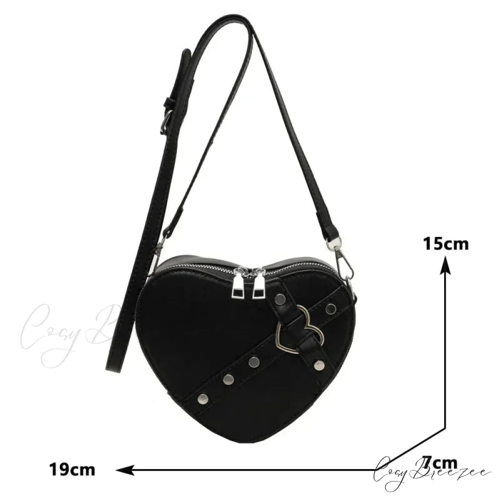 Heart Shaped PU Leather Bag shoulder-250126