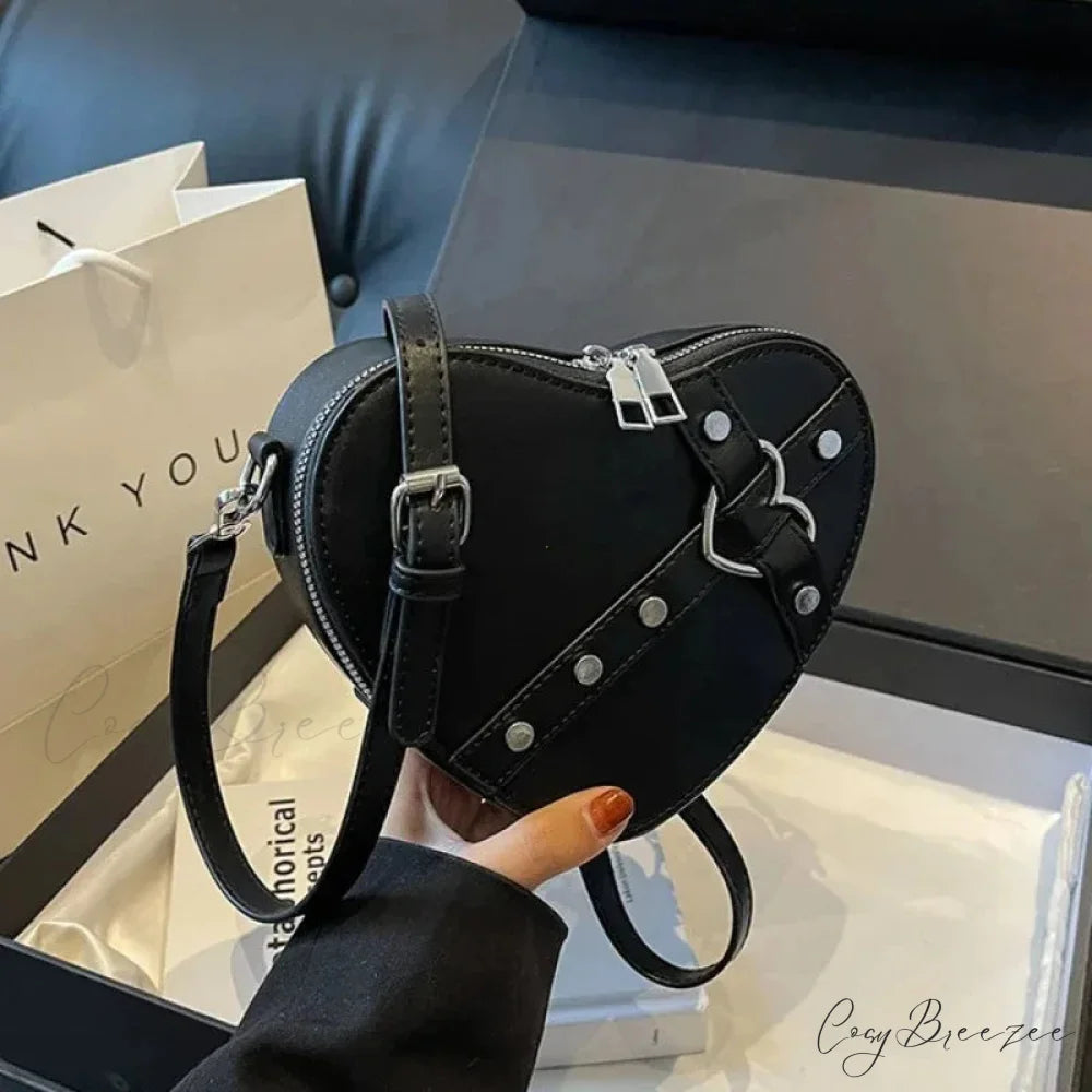 Heart Shaped PU Leather Bag shoulder-250126