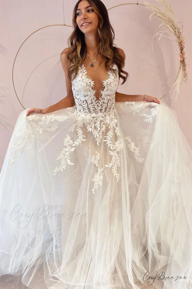 Heavenly Love A-Line Trendy Backless Wedding Dress