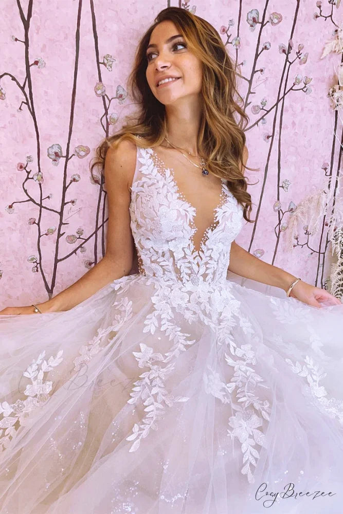 Heavenly Love A-Line Trendy Backless Wedding Dress